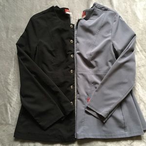 Bundle of TWO Dickies Xtreme Stretch Women Warm Up Scrubs Jackets - small